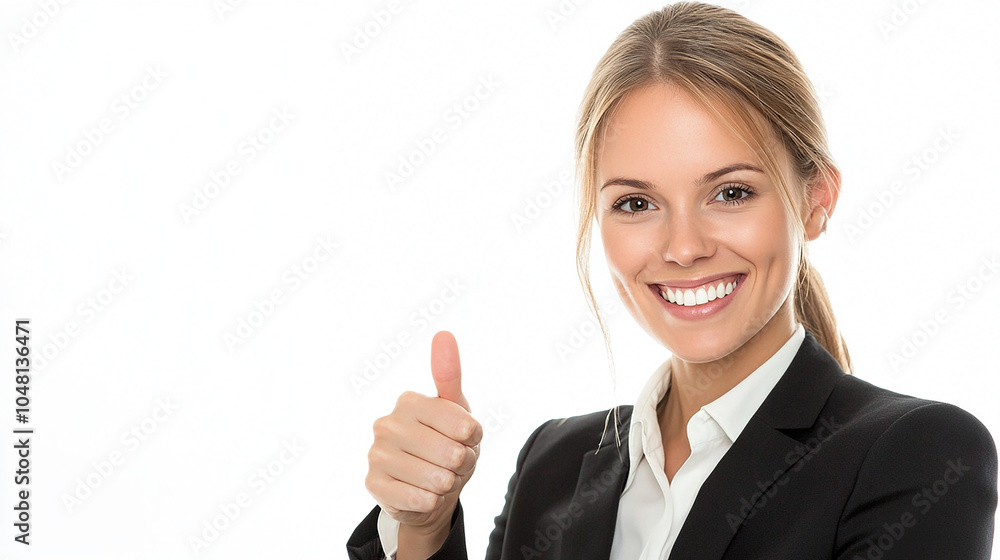 Professional Woman Giving Thumbs Up with Happy Expression Professional Woman Giving Thumbs Up with Happy Expression