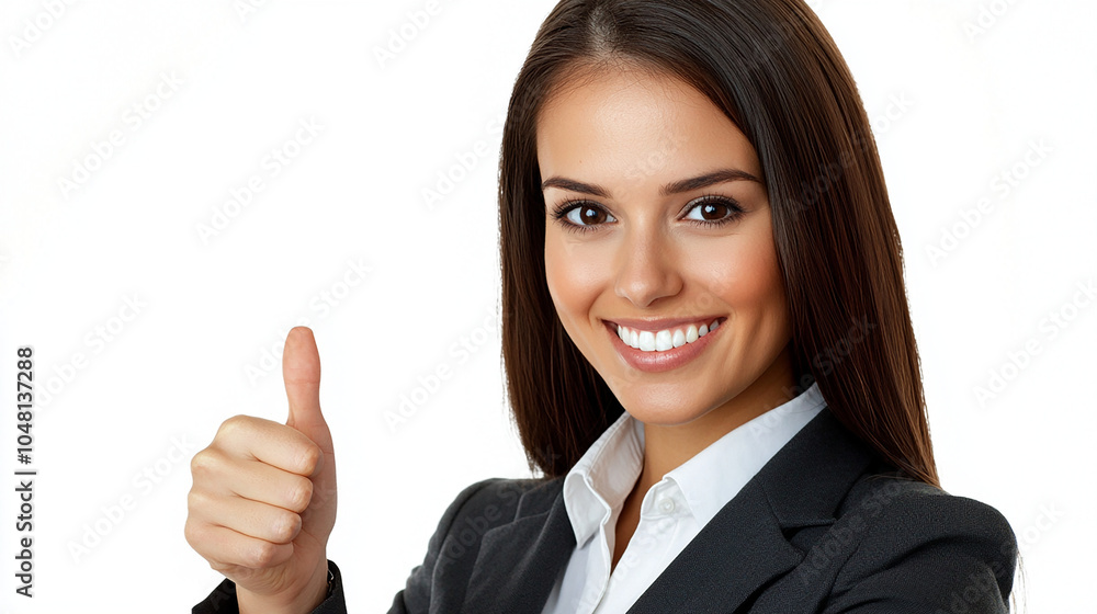 Professional Woman Giving Thumbs Up with Happy Expression Professional Woman Giving Thumbs Up with Happy Expression