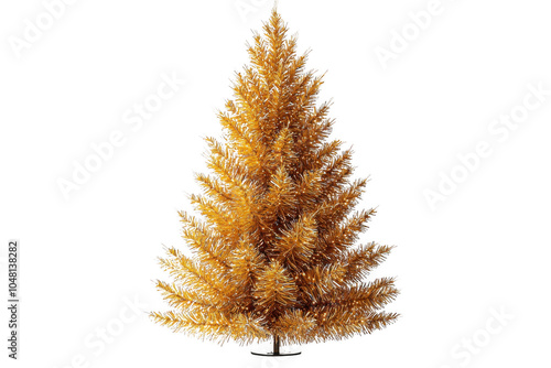 Obraz na płótnie Yellow fiber optic Christmas tree isolated on transparent background, png file, no background png file w salonie