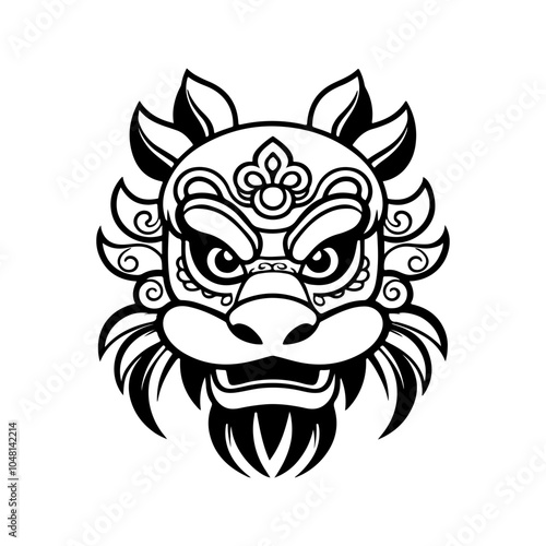 Traditional lion dance headgear