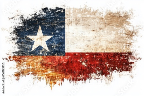 Grunge flag of Texas on white background