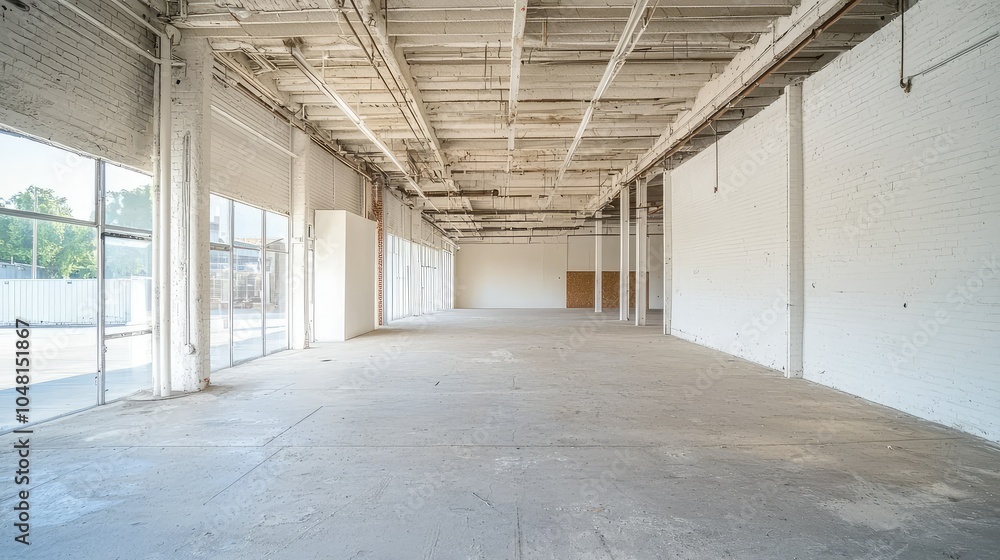 Bright Empty Room with Concrete Walls Bright Empty Room with Concrete Walls
