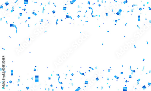 Blue confetti. Confetti celebration party background design, Falling shiny blue confetti isolated on transparent background, Celebration carnival ribbons, confetti,
