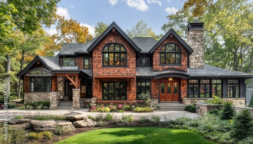 Michigan suburban home with vinyl siding reflects typical local architecture.
