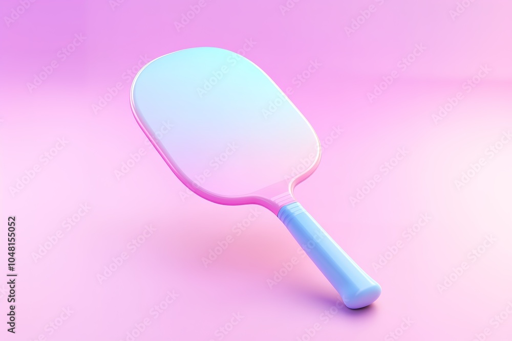 Pickleball paddle on pink gradient background, minimal design Pickleball paddle on pink gradient background, minimal design