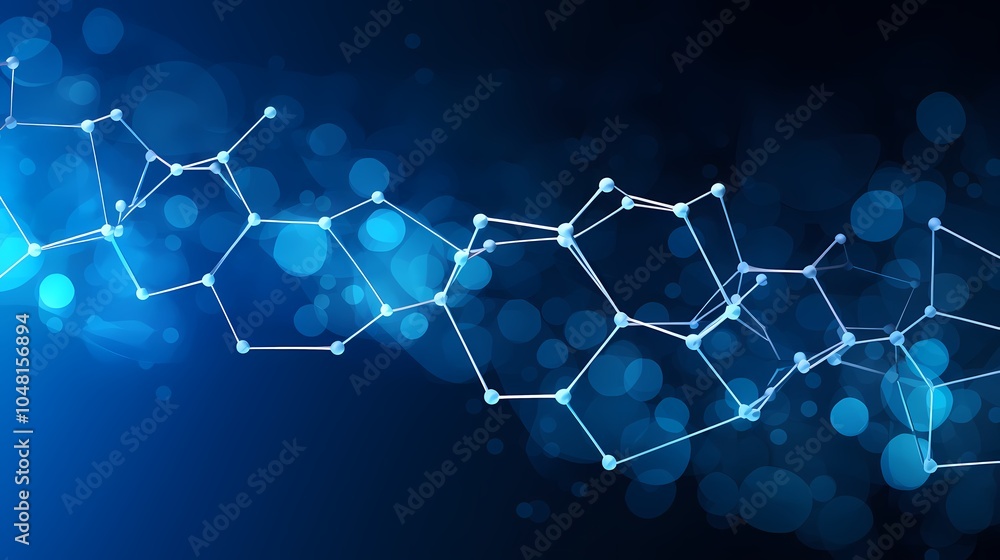 Obraz premium Blue abstract hexagonal pattern with light effects.