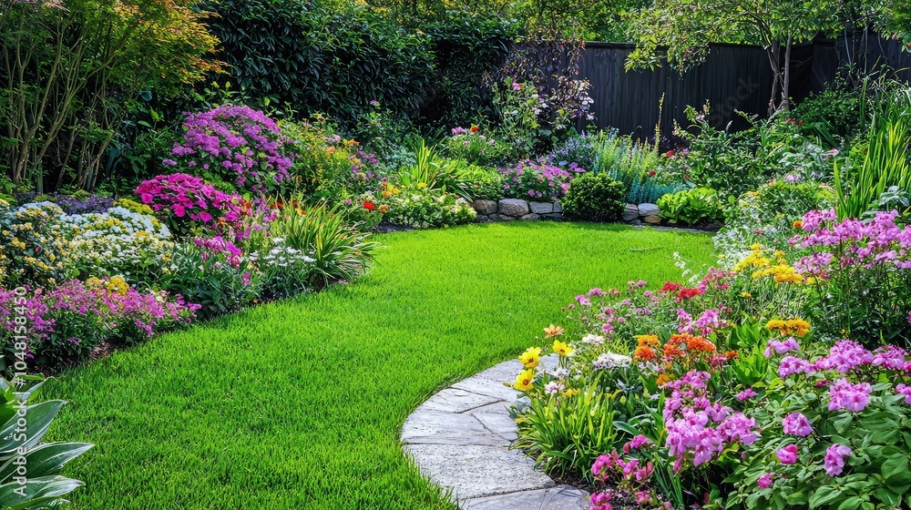 Lush Wildflower Garden with Colorful Blooms Lush Wildflower Garden with Colorful Blooms
