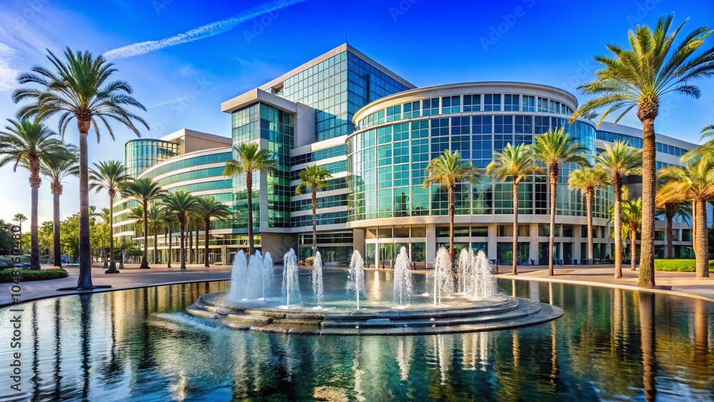 custom made wallpaper toronto digitalAnaheim Convention Center Exterior with Fountain in November, Capturing the Vibrant Architecture of California Events