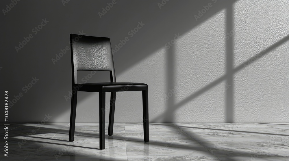 Sleek Minimalist Chair in Empty Room Lighting Sleek Minimalist Chair in Empty Room Lighting
