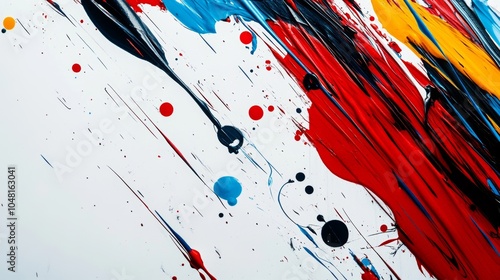 Wallpaper Mural Abstract Colorful Paint Splashes and Strokes on White Background   Modern Art Design Torontodigital.ca