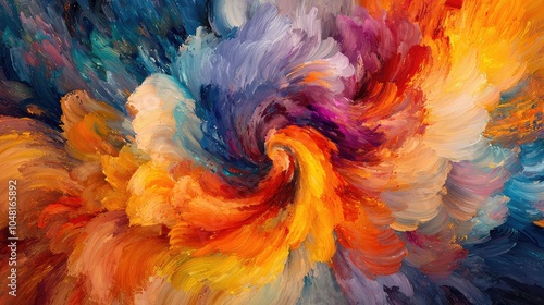 Abstract Swirling Colors of Fire and Light