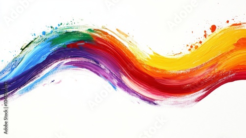 Wallpaper Mural Colorful Abstract Wave Painting on White Background Torontodigital.ca