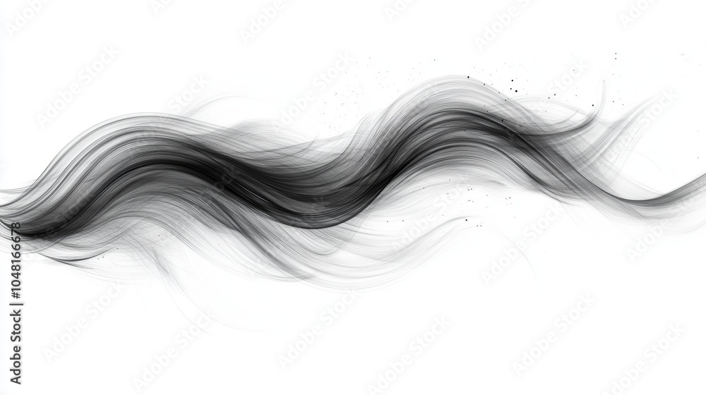 Abstract Black Wave Flowing Design Modern Minimalist Art White Background Abstract Black Wave Flowing Design Modern Minimalist Art White Background