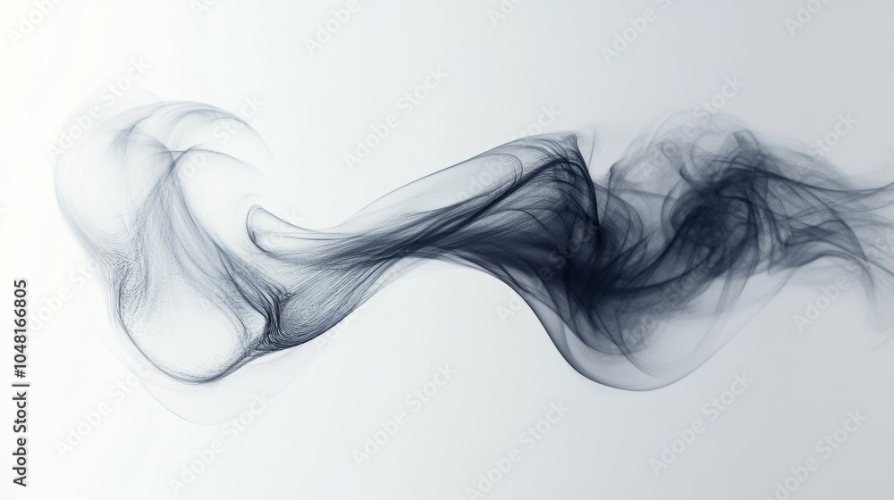 Abstract Flowing Smoke Design Gray White Background Abstract Flowing Smoke Design Gray White Background