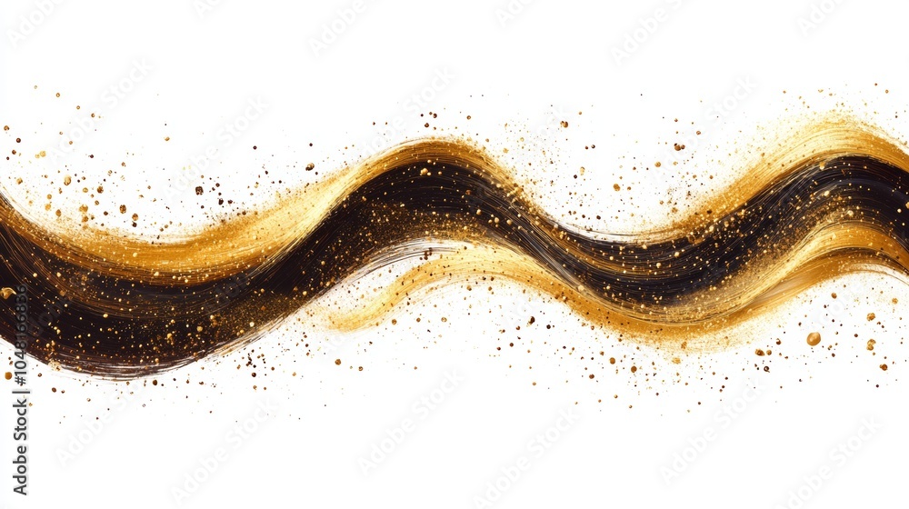Abstract Gold and Black Paint Brushstrokes Wave Design Abstract Gold and Black Paint Brushstrokes Wave Design