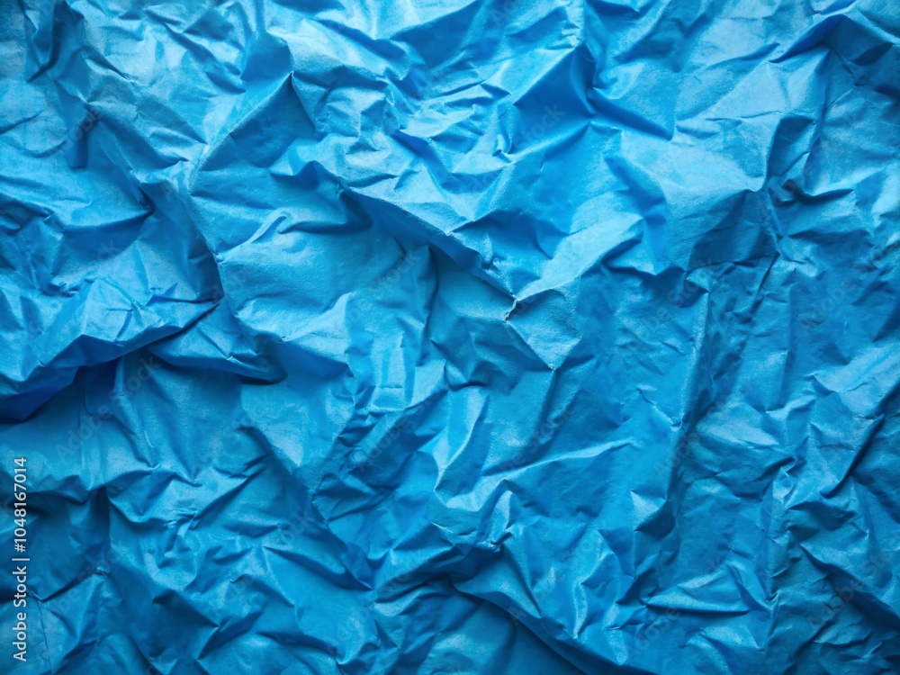 Obraz premium Blue Crumpled Paper Texture Background for Creative Design Projects