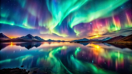 Rideaux  Breathtaking Double Exposure of Aurora Australis Illuminating the Night Sky with Vibrant Colors  © prapatsorn