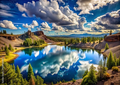 Breathtaking Clouds Over Blue Basin in Central Oregon - Nature Photography photo