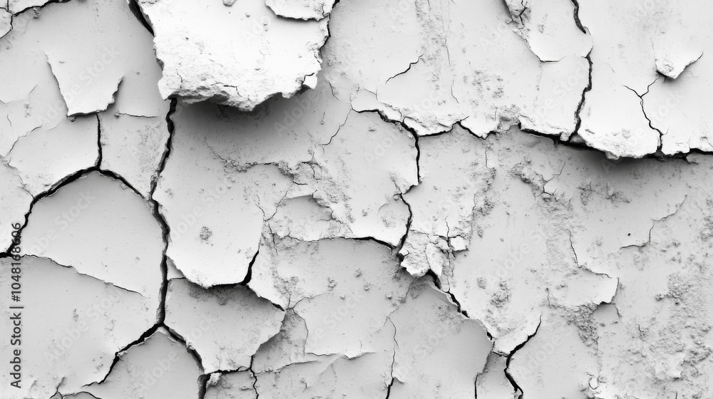 Obraz premium Experience a high-contrast, gritty aesthetic with this detailed black and white grunge texture, featuring worn surfaces, scratches, and faded areas, perfect for creative overlays.