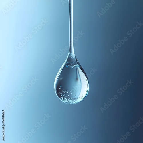 Gliding Water Drop on Frosty Glass Symbolizing Cool Refreshment and Temperature Contrast