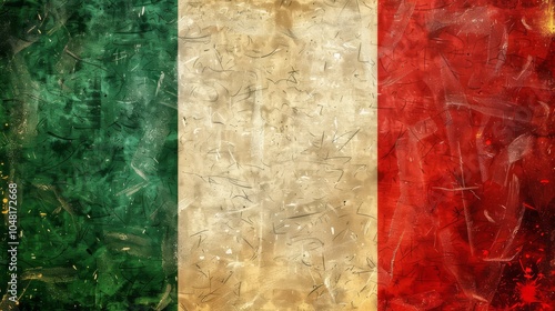Grunge Italian Flag: A textured, vintage-style image of the Italian flag, showing wear and tear for a rustic, aged look.