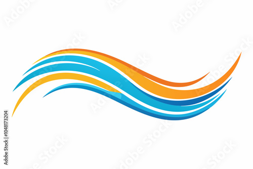 Blue wave background banner template design