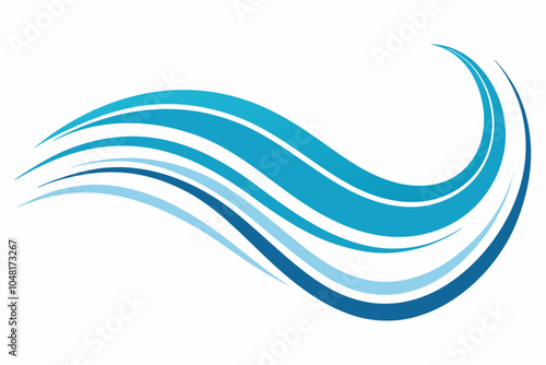 Blue wave background banner template design