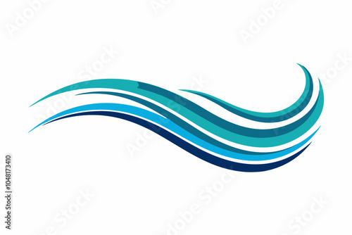 Blue wave background banner template design