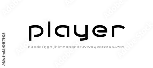 Tech digital font, cyber alphabet made future style, letters A, B, C, D, E, F, G, H, I, J, K, L, M, N, O, P, Q, R, S, T, U, V, W, X, Y, Z and numerals 0, 1, 2, 3, 4, 5, 6, 7, 8, 9