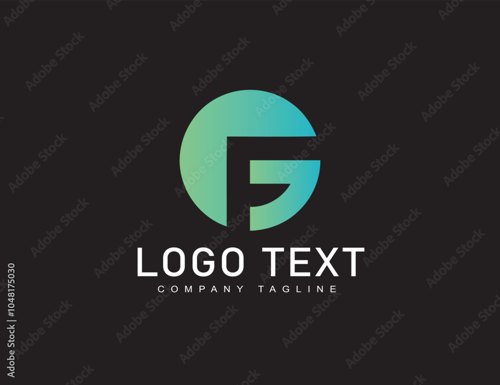 Letter f front view theme logo template Letter f front view theme logo template