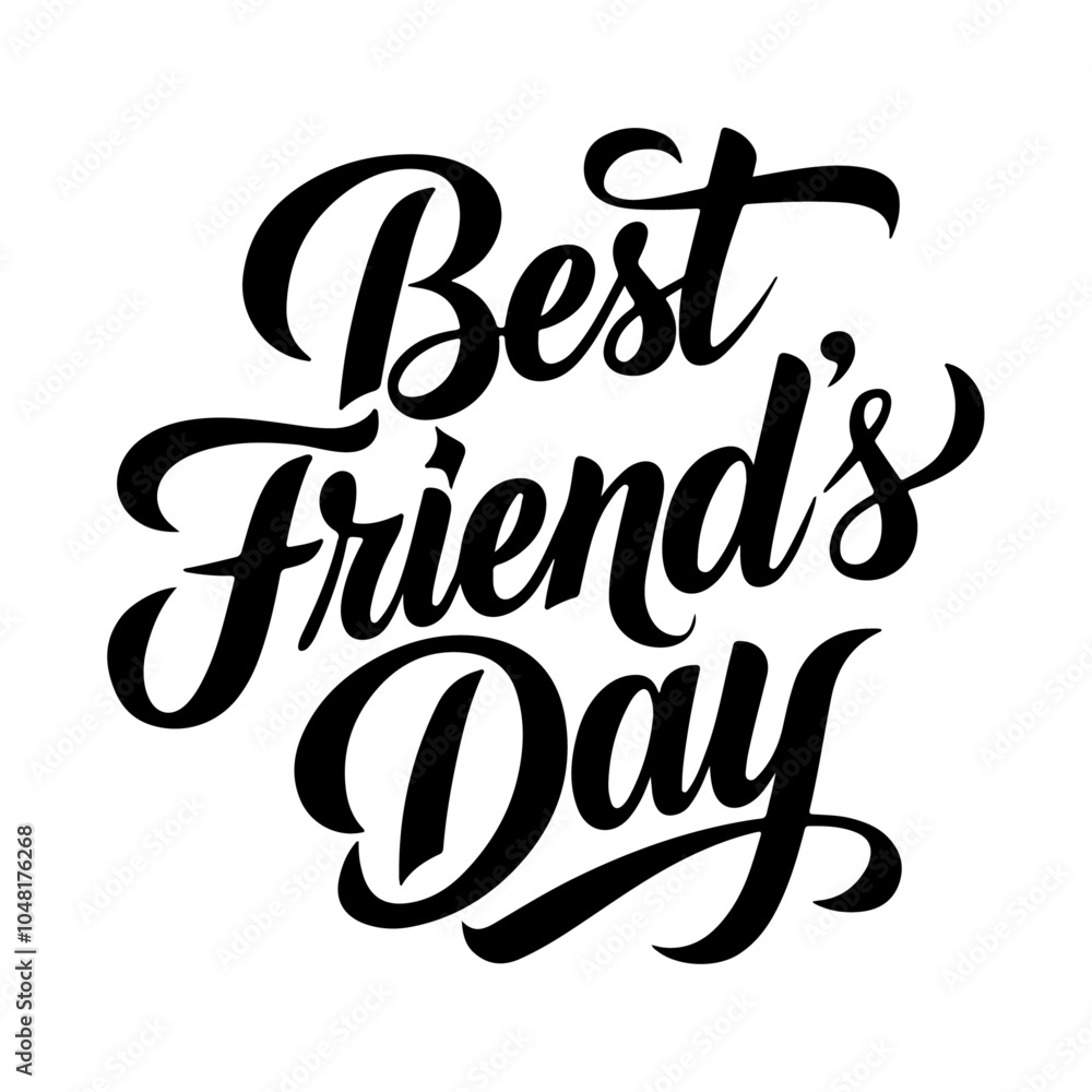 Your Best Friend Day Typography, Silhouette vector art illustration
