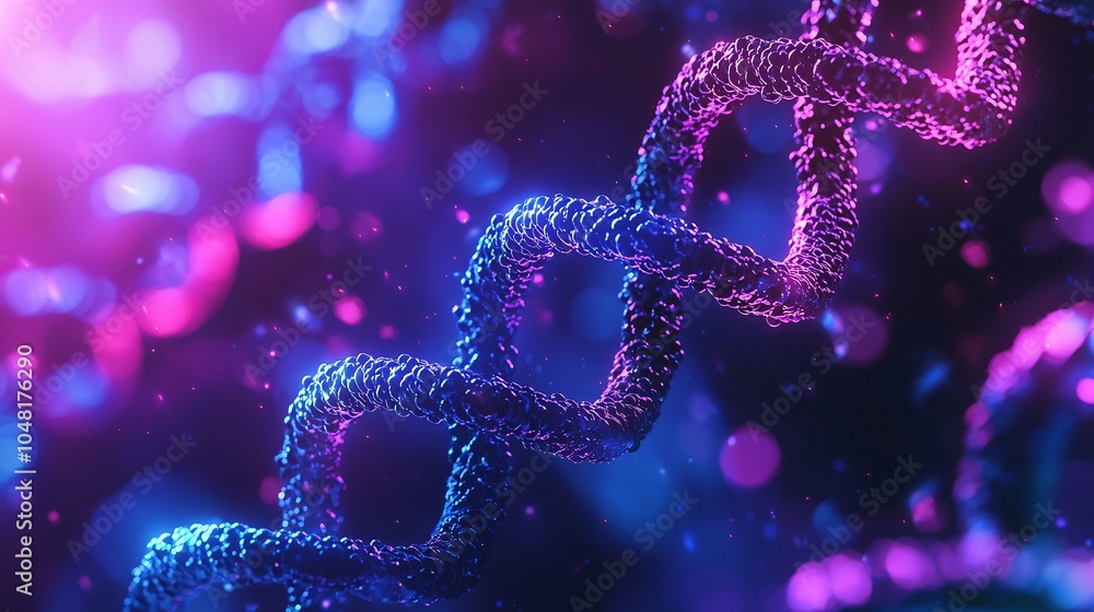 Detailed View of Cells and DNA in Motion Detailed View of Cells and DNA in Motion