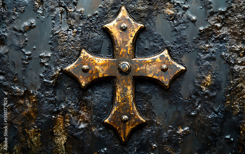 Iconic Knights Templar Symbols: Cross Pattee Close-Up photo