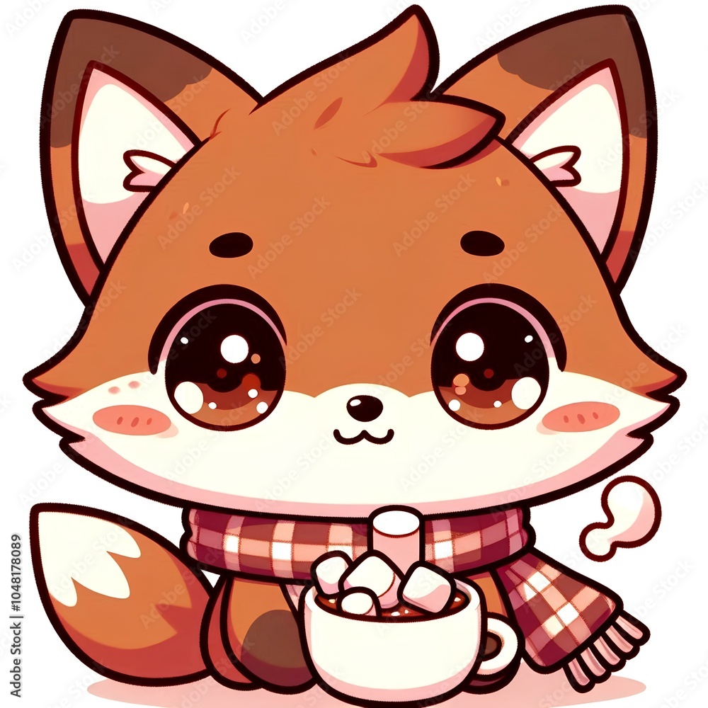 illustration of fox wearing a tiny scarf, children coloring pages, animal coloring pages illustration of fox wearing a tiny scarf, children coloring pages, animal coloring pages