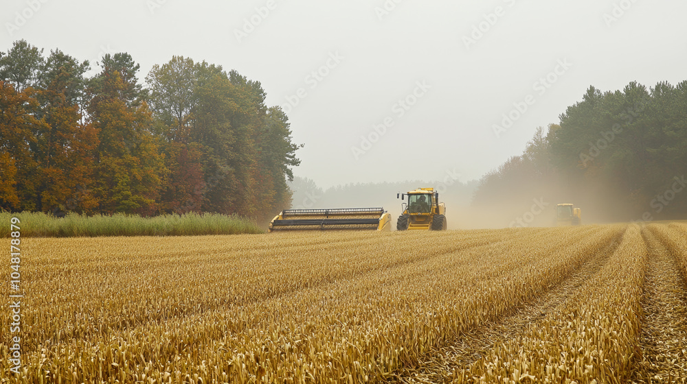 Fototapeta premium combine harvester working on a field