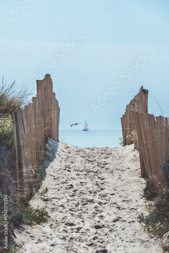 view with sky and clouds in the beach