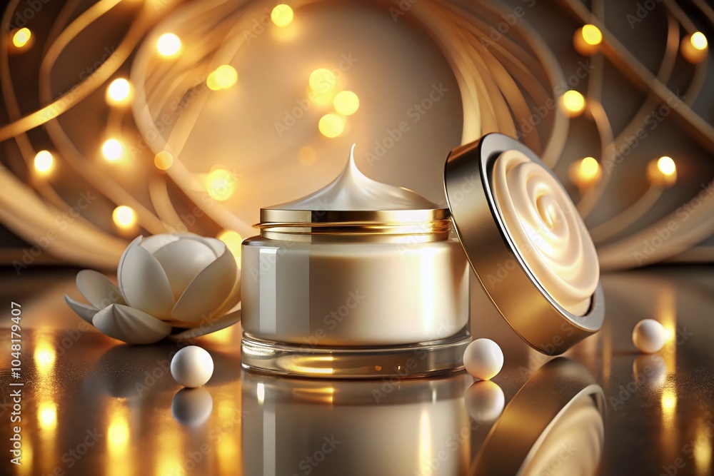 Closeup of Luxurious Cosmetic Cream in Low Light Setting for Product Showcase and Mockup Presentation Closeup of Luxurious Cosmetic Cream in Low Light Setting for Product Showcase and Mockup Presentation