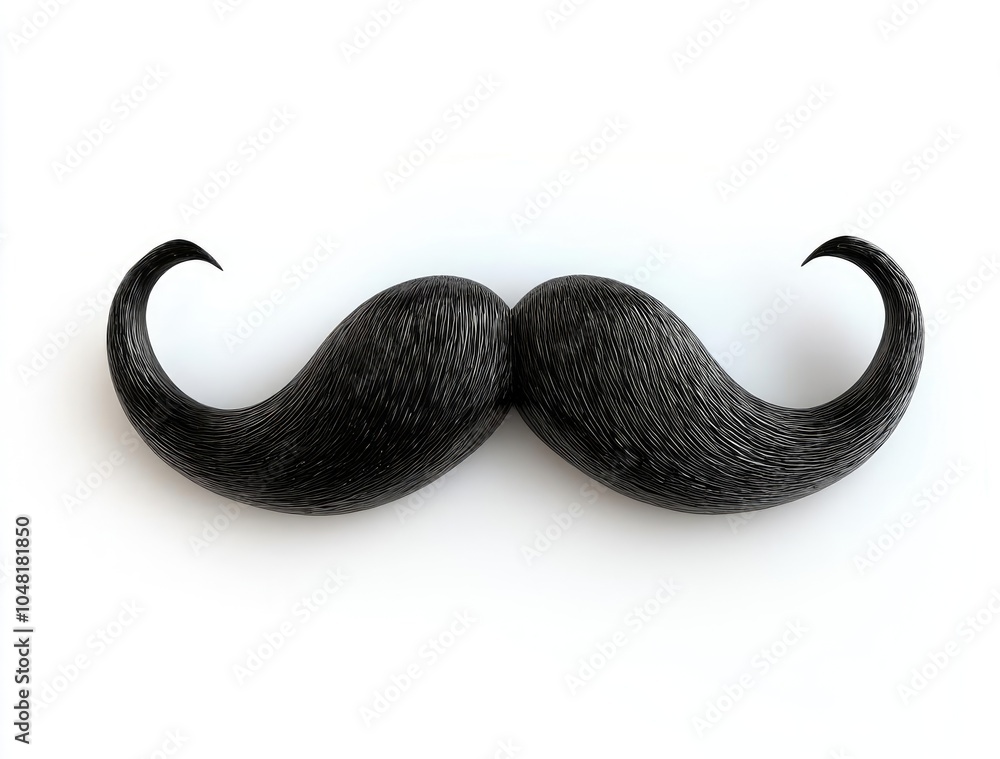 3D Mustache on White Background 3D Mustache on White Background
