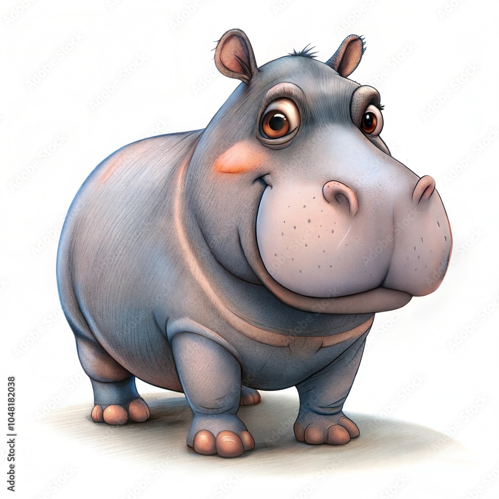a hippopotamus hand drawn cute illustration a hippopotamus hand drawn cute illustration
