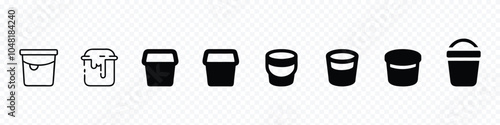 Bucket icon vector.  Basket symbol or logo. bucket icon vector water pail symbol