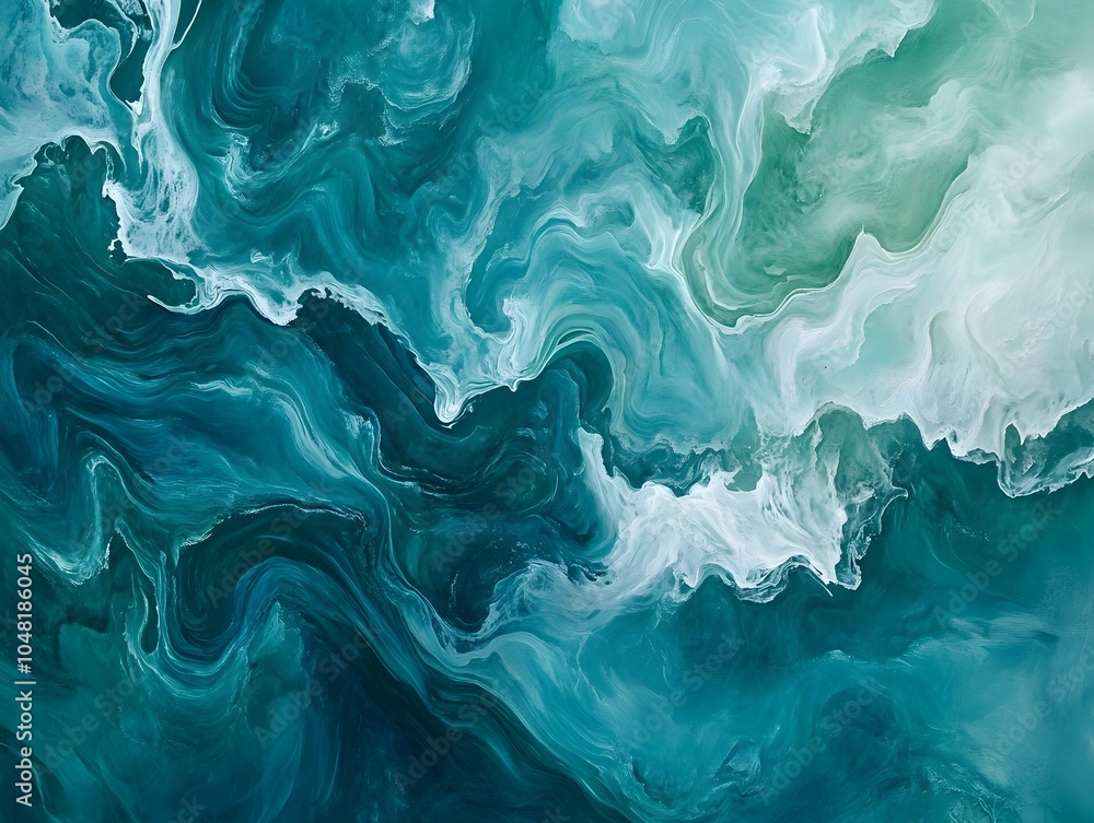 Dynamic Abstract Tidal Swirls in Mesmerizing Shades of Blue and Green Dynamic Abstract Tidal Swirls in Mesmerizing Shades of Blue and Green