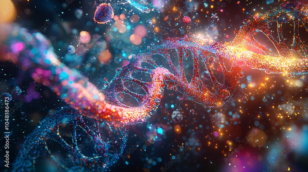 Microscopic Detail of Cells and Genetic Material Microscopic Detail of Cells and Genetic Material