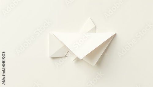 Minimalist White Paper Origami Design with Clean Geometric Forms and Copy Space