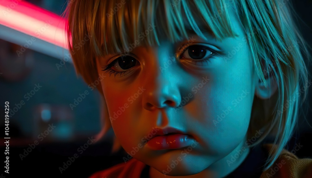 A little boy crying in a dark room, a sad baby in a dark room, crying, a close-up to the face A little boy crying in a dark room, a sad baby in a dark room, crying, a close-up to the face