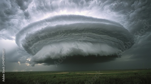 Unveiling Nature's Power: Mesmerizing Ultra-Detailed Shot of Storm Cloud Formation Revealing Intricate Patterns and Textures Rolling Across the Horizon
