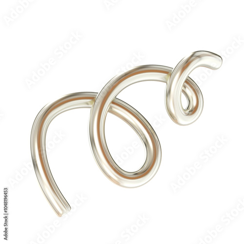 3D shiny metallic Abstract Curved Line Graphic Design illustration