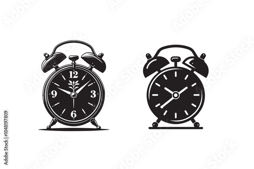 Alarm Clock Silhouette Illustration