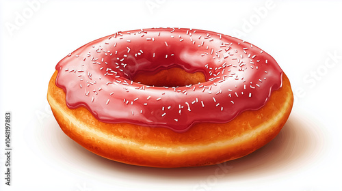 Donut on light background