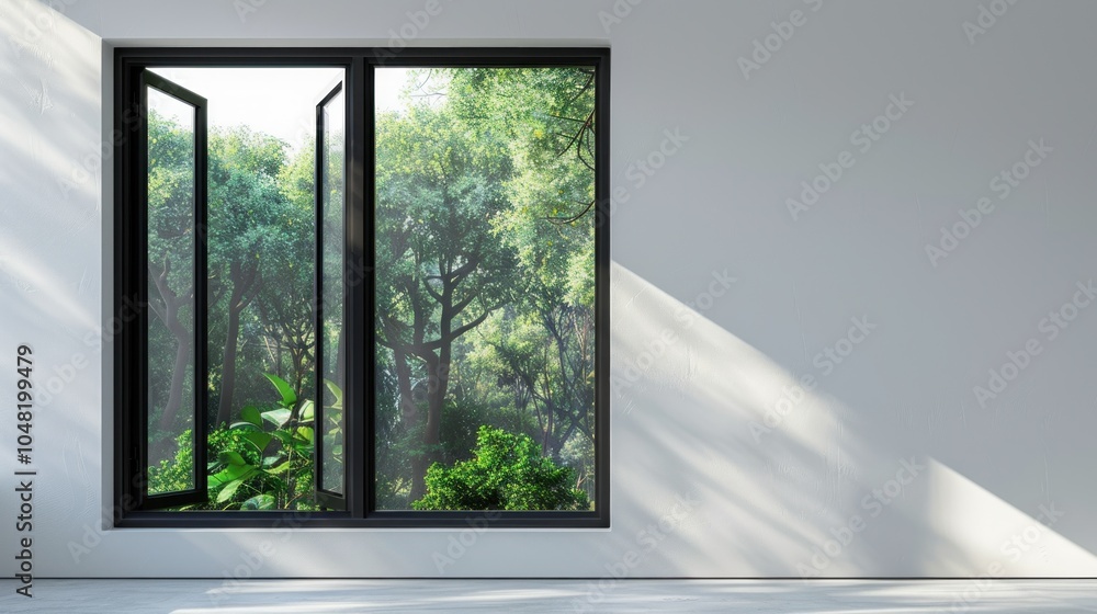 Window View of a Lush Forest Window View of a Lush Forest