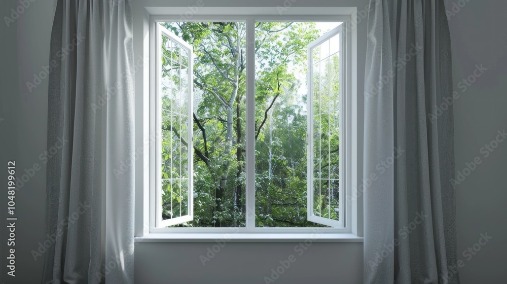 Fototapeta premium Window View of Greenery